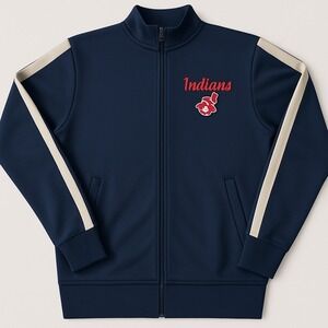 Cleveland Indians Chief Wahoo Full Zip Fleece Sweatshirt M Dynasty Wicking Tribe